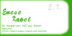 emese kapel business card